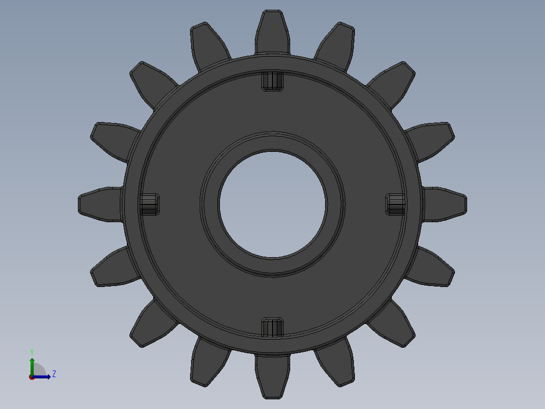 6542 OldDkGrey Technic Gear 16 Tooth with Clutch.SLDPRT左视图