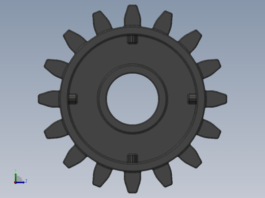 6542 OldDkGrey Technic Gear 16 Tooth with Clutch.SLDPRT左视缩略图