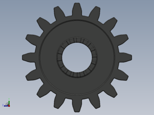6542 OldDkGrey Technic Gear 16 Tooth with Clutch.SLDPRT右视缩略图