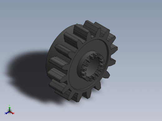 6542 OldDkGrey Technic Gear 16 Tooth with Clutch.SLDPRT正等轴测缩略图