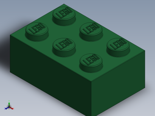 乐高套装 4421基本积木-4109674 - 3002 Dark Green Brick 2 x 3.SLDPRT