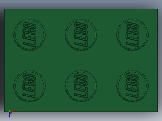 乐高套装 4421基本积木-4109674 - 3002 Dark Green Brick 2 x 3.SLDPRT俯视缩略图