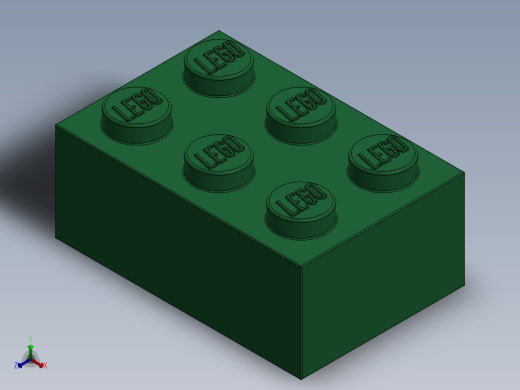 乐高套装 4421基本积木-4109674 - 3002 Dark Green Brick 2 x 3.SLDPRT正等轴测缩略图