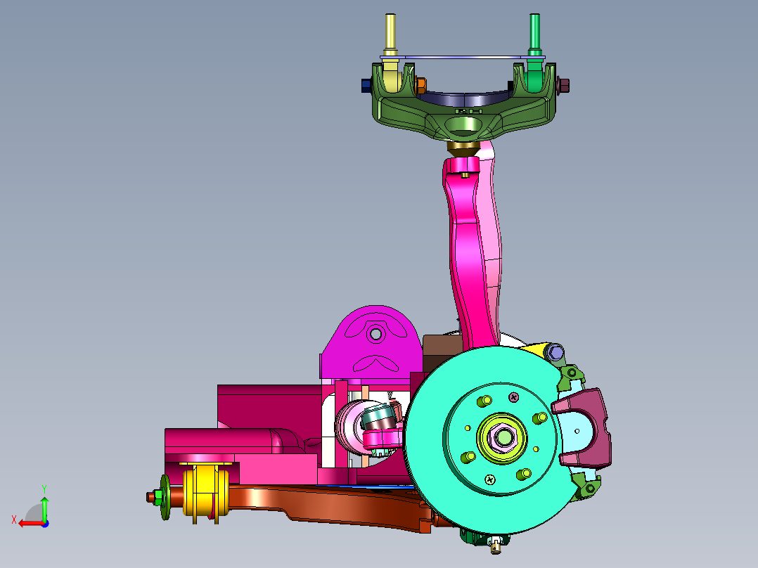紧凑型轿车独立悬架系统后视图