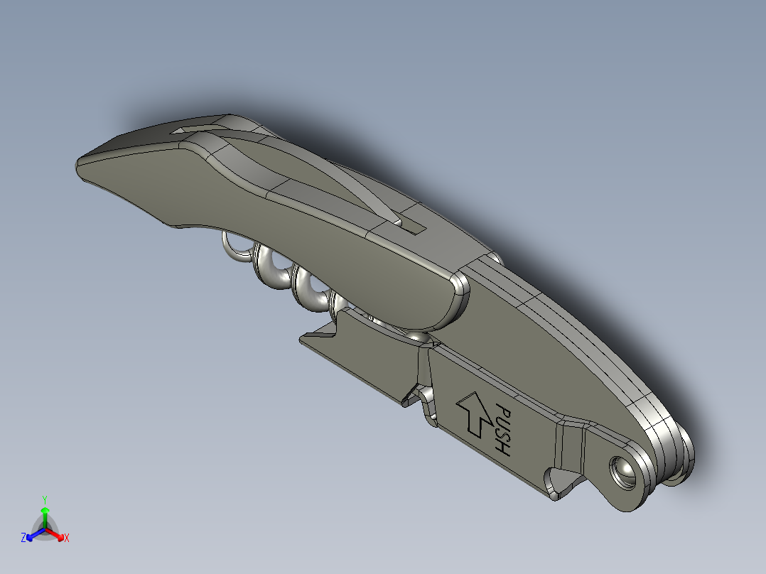 螺旋开瓶器20正等轴测图