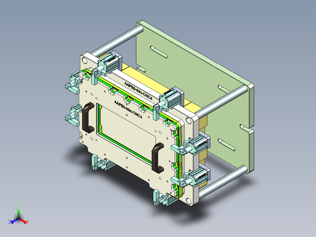 AAPB0-TRIM-笔记本CNC工装夹具三维模型CNC4正等轴测图