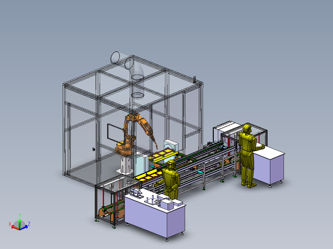 钢架机器人焊接站sw22可编辑