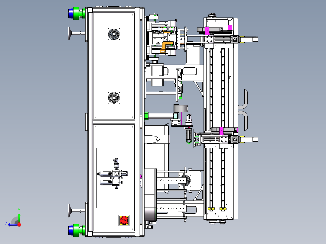 锂电池在线式自动贴膜机sw18右视图