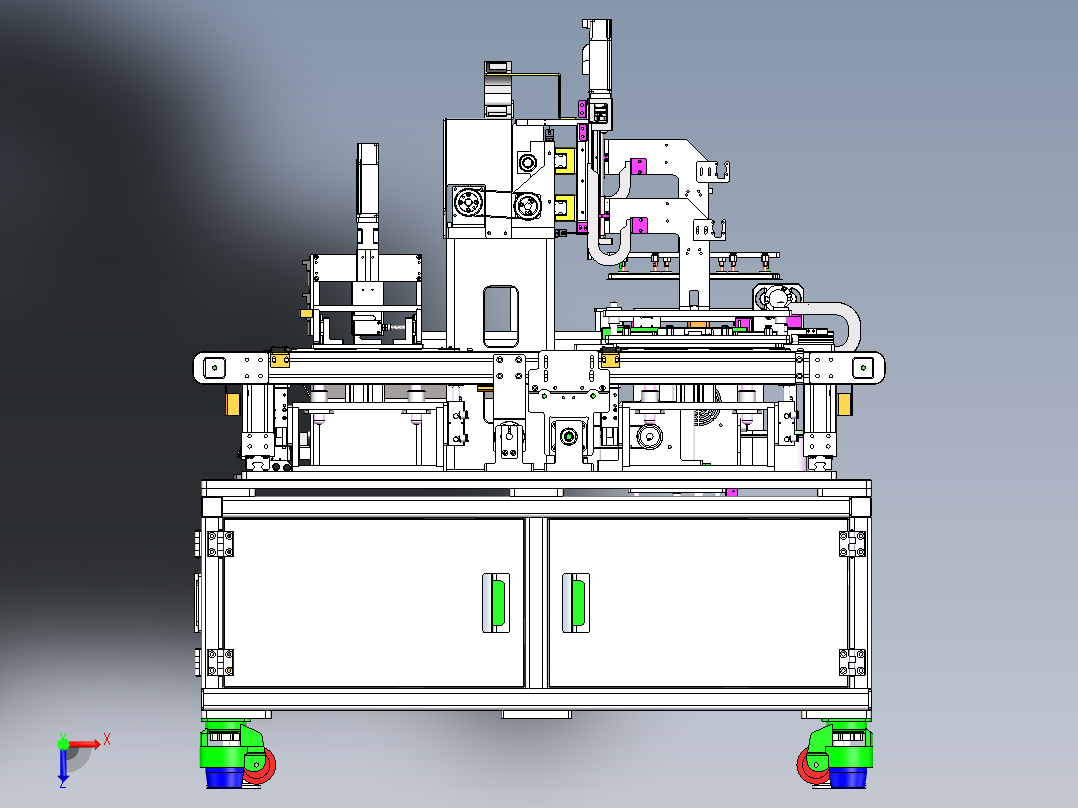 锂电池在线式自动贴膜机sw18俯视图