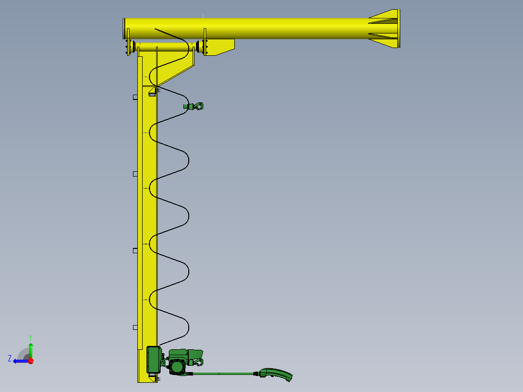悬臂起重机结构设计右视图