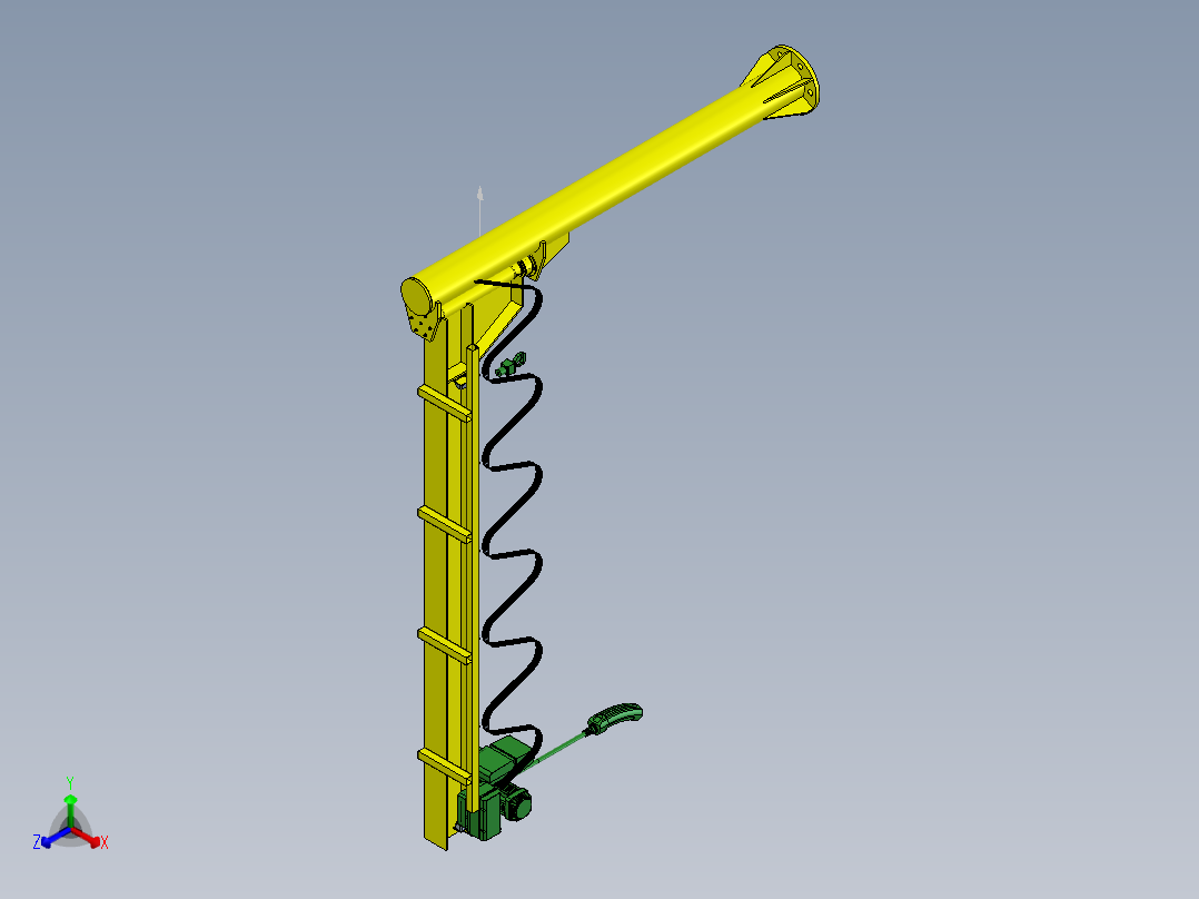 悬臂起重机结构设计正等轴测图