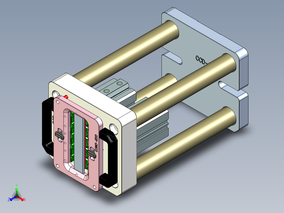 摄像头保持架单独下料工装模型正等轴测图