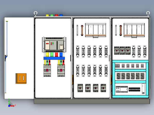 三柜组装万能断路器刀开关plc接触器控制柜 55424前视缩略图