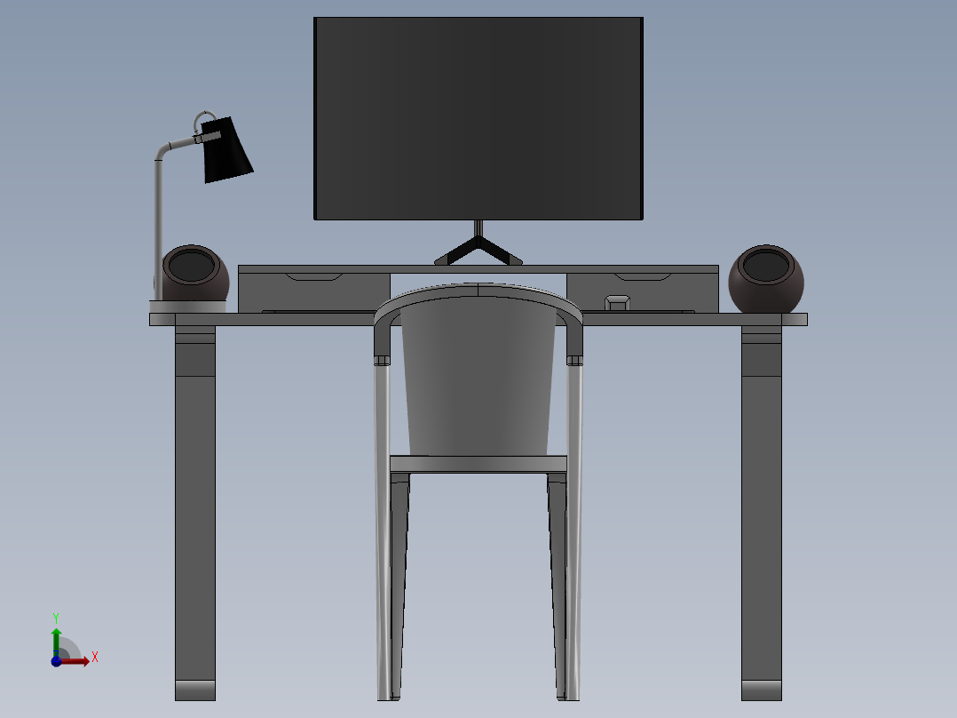 电脑桌(47)前视图