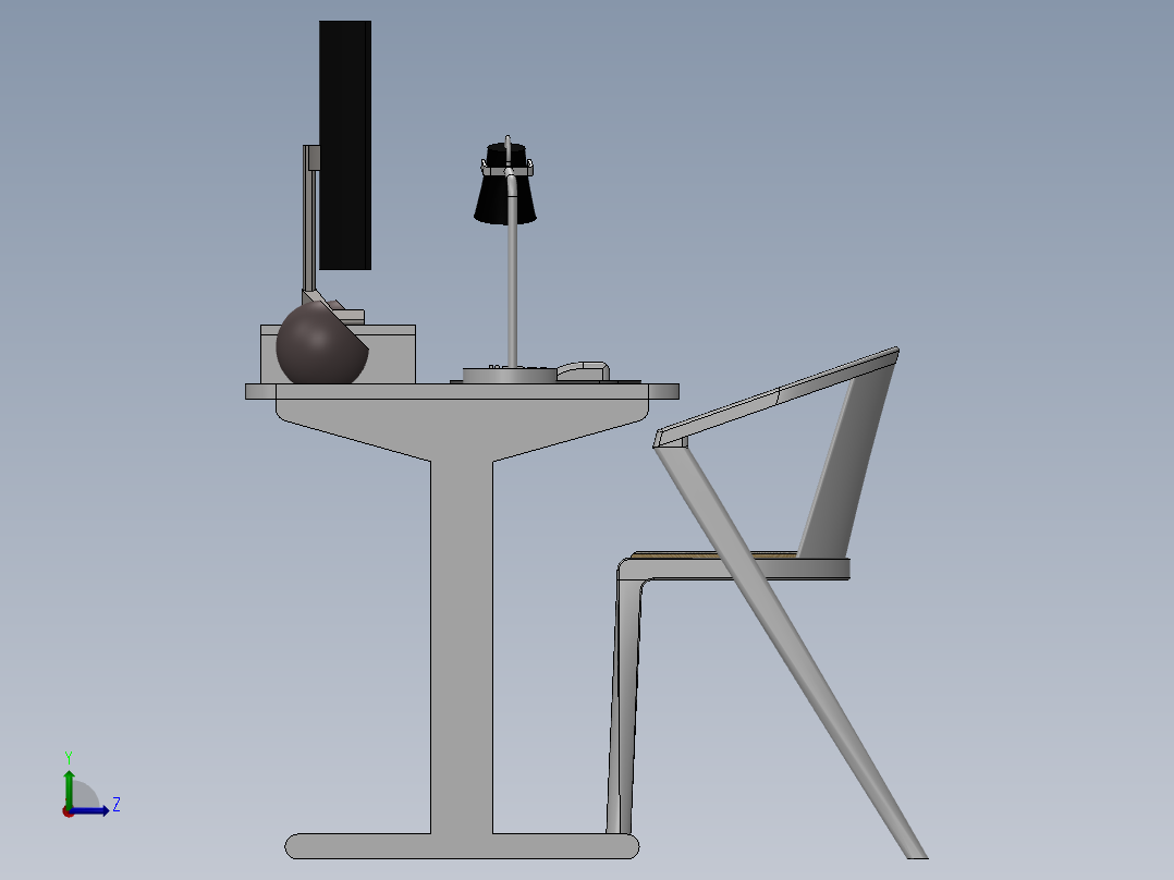 电脑桌(47)左视图