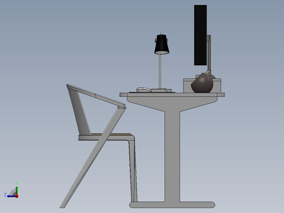 电脑桌(47)右视图