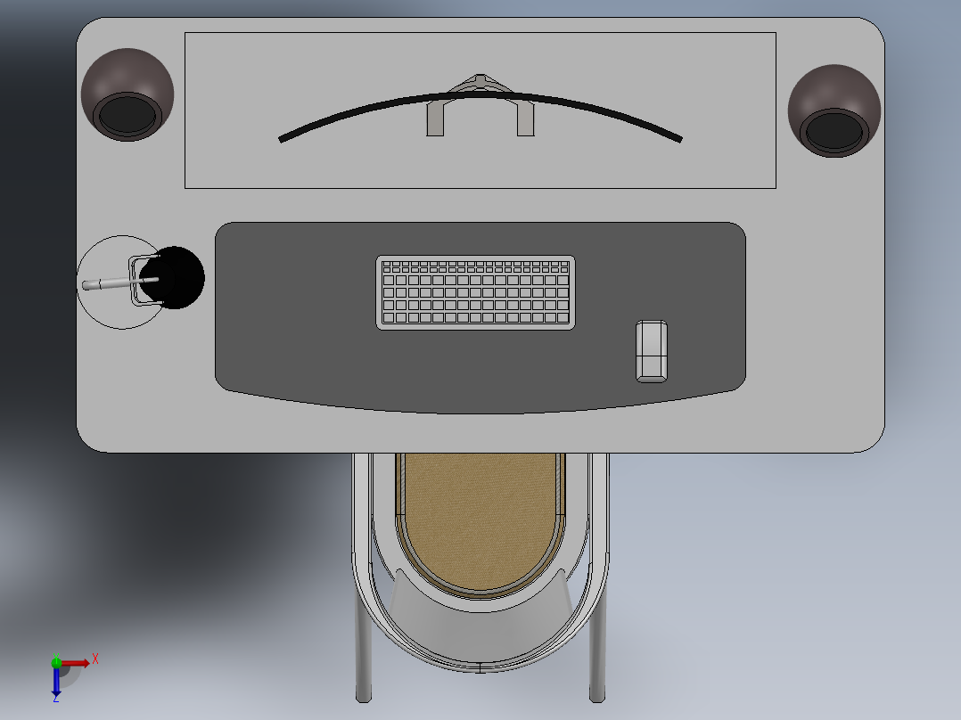 电脑桌(47)俯视图