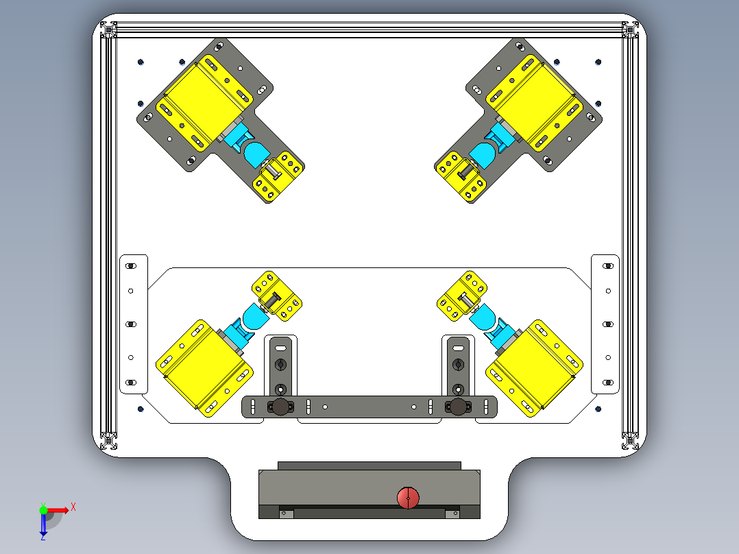 B2004740-气动夹爪装置俯视图