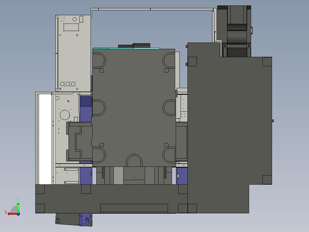 三轴加工中心后视图