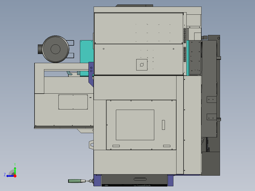 三轴加工中心右视图