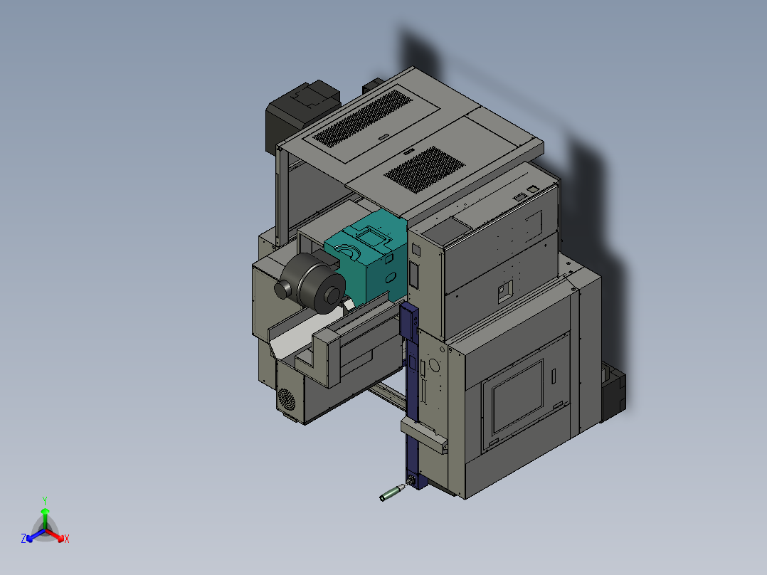 三轴加工中心正等轴测图