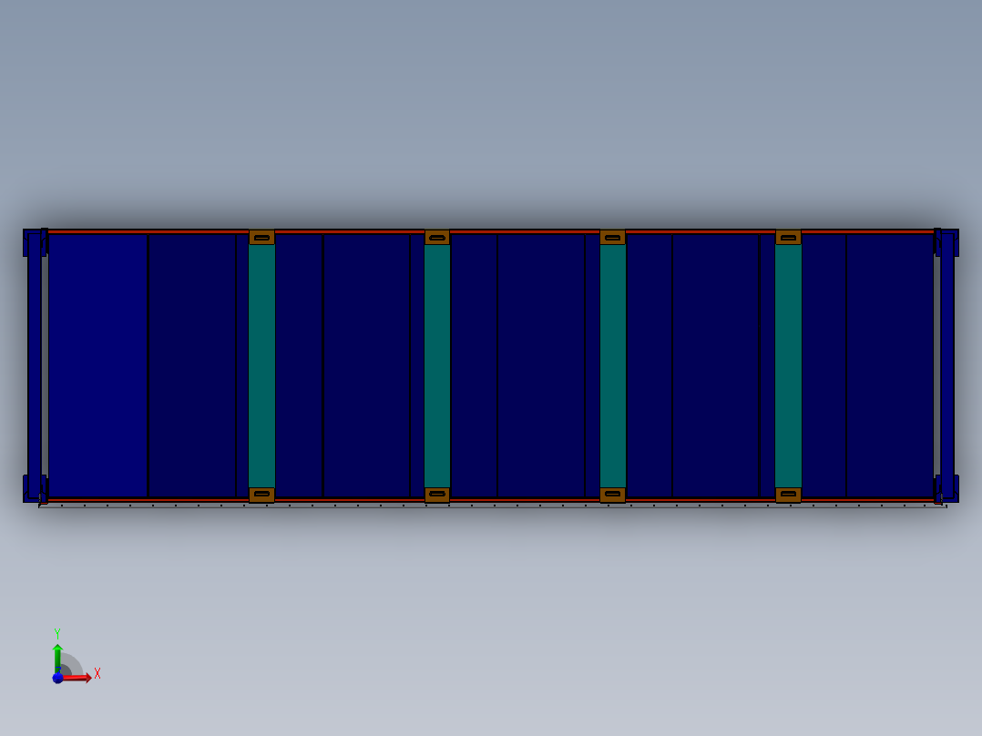 货架、中（轻）型仓储货架前视图