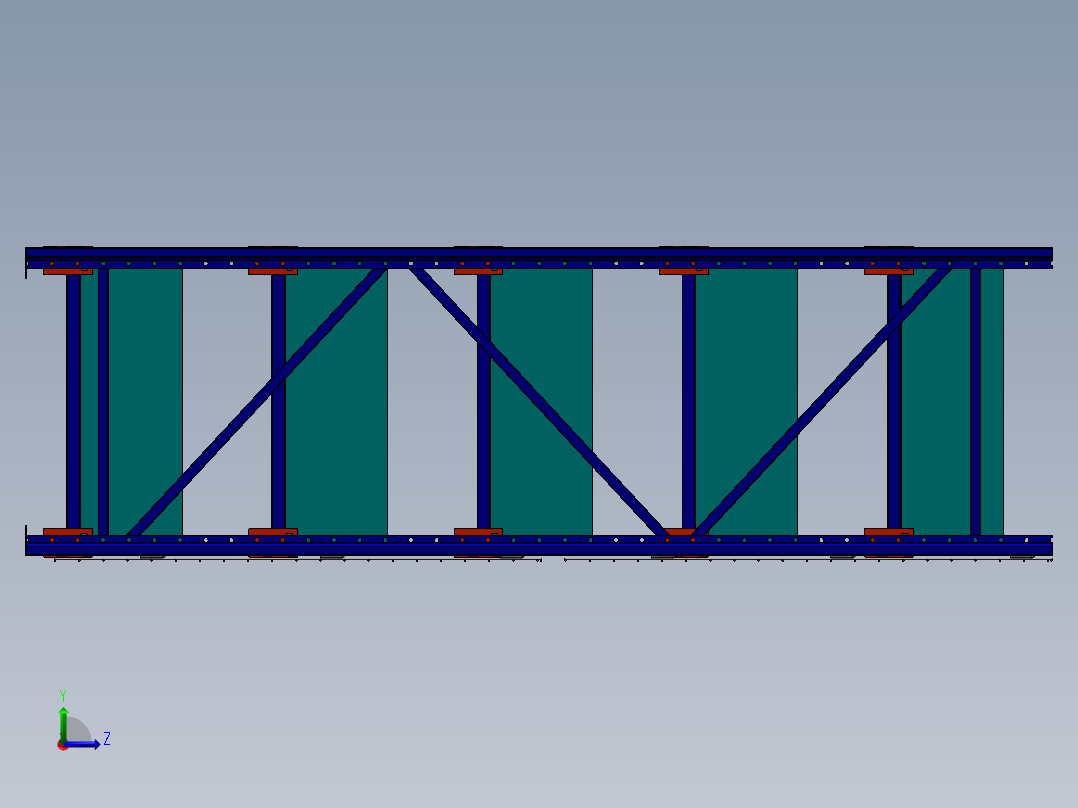 货架、中（轻）型仓储货架左视图