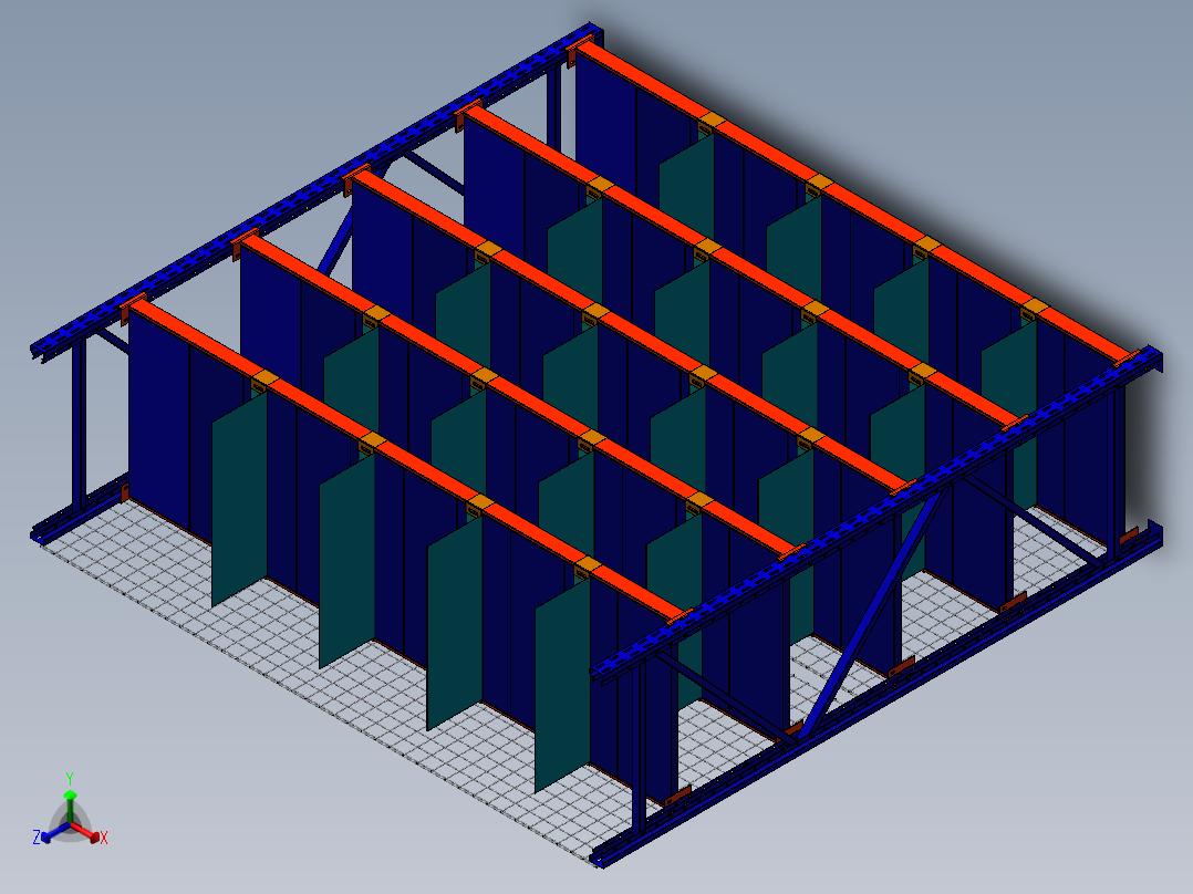 货架、中（轻）型仓储货架正等轴测图