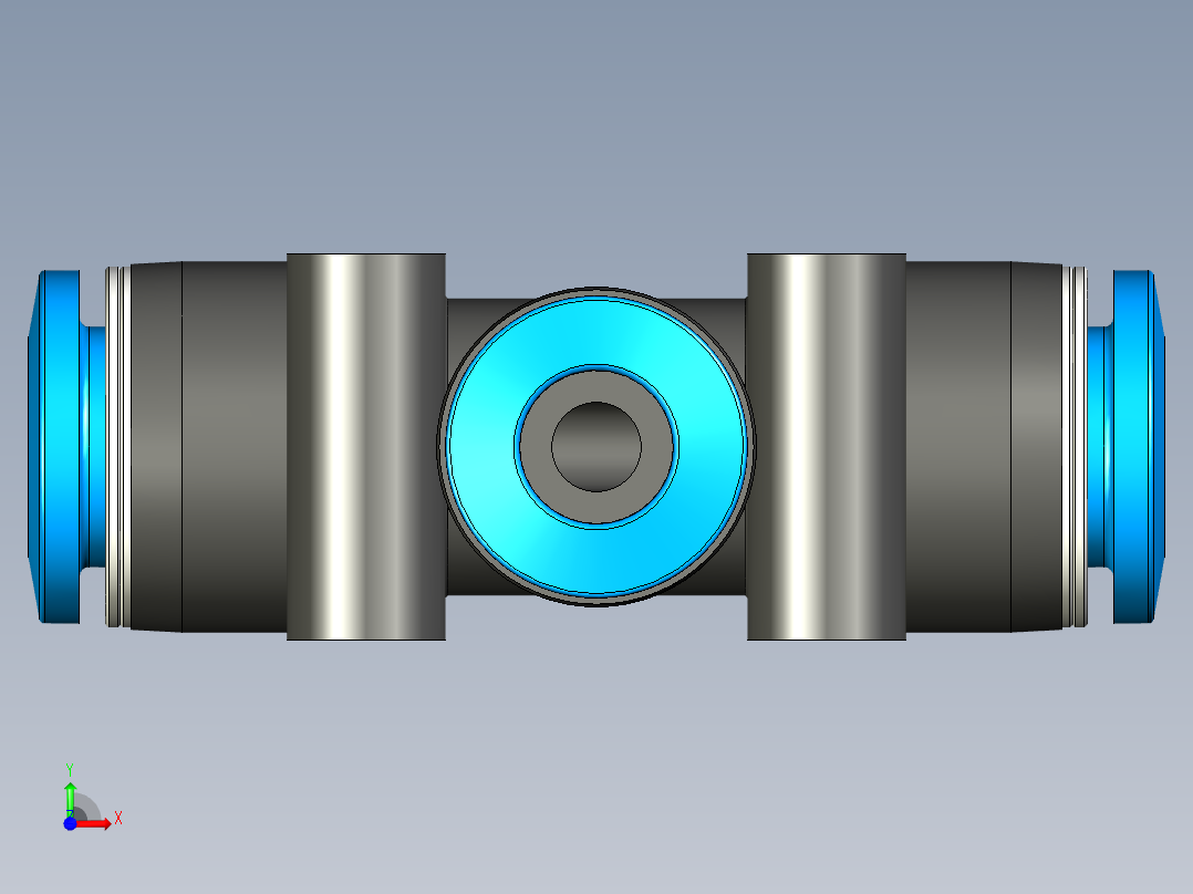 B3004454-Festo 8 mm 管对管三通推入式连接器PN_ QST-8-6前视图