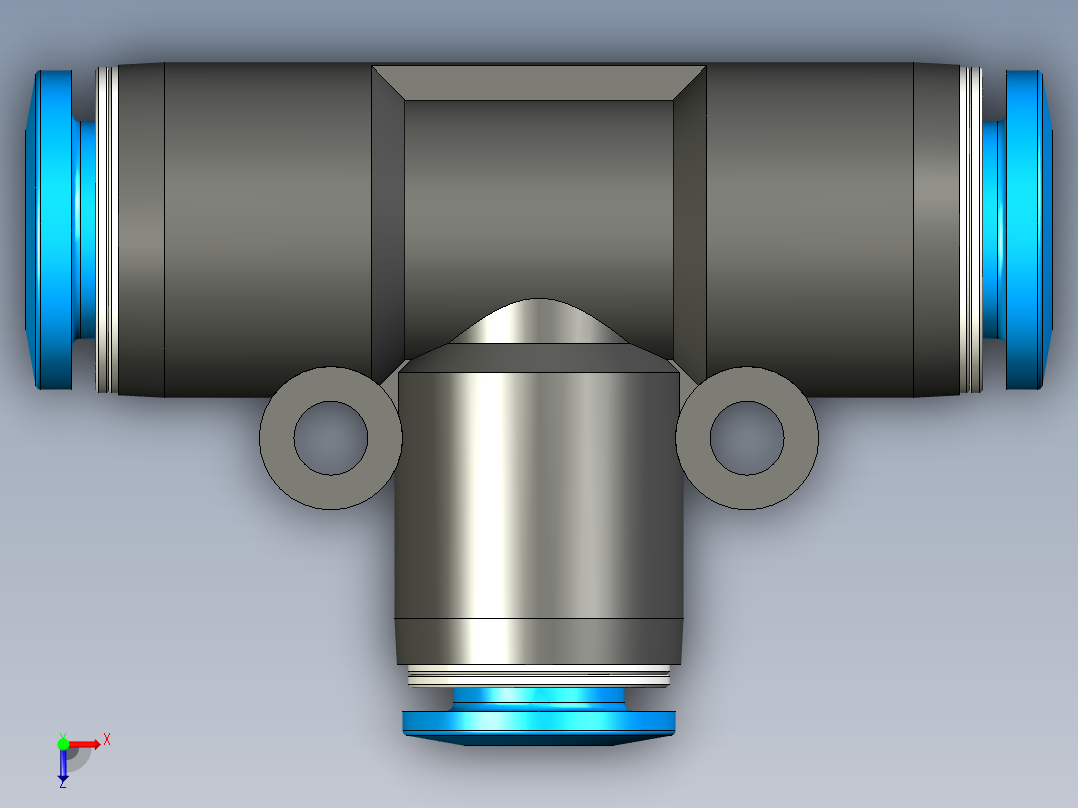 B3004454-Festo 8 mm 管对管三通推入式连接器PN_ QST-8-6俯视图