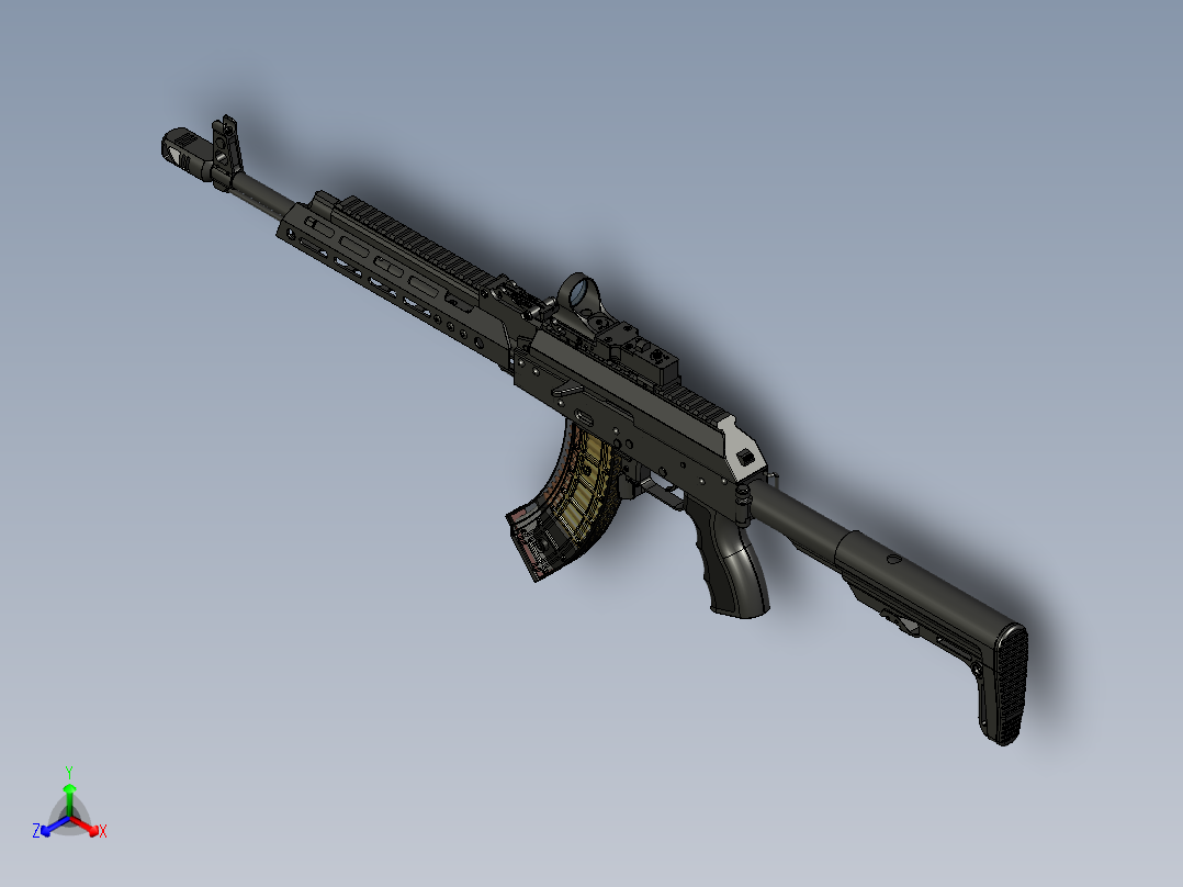 手枪左轮冲锋枪老式狙击步枪设计3D图纸akm-2020 STP