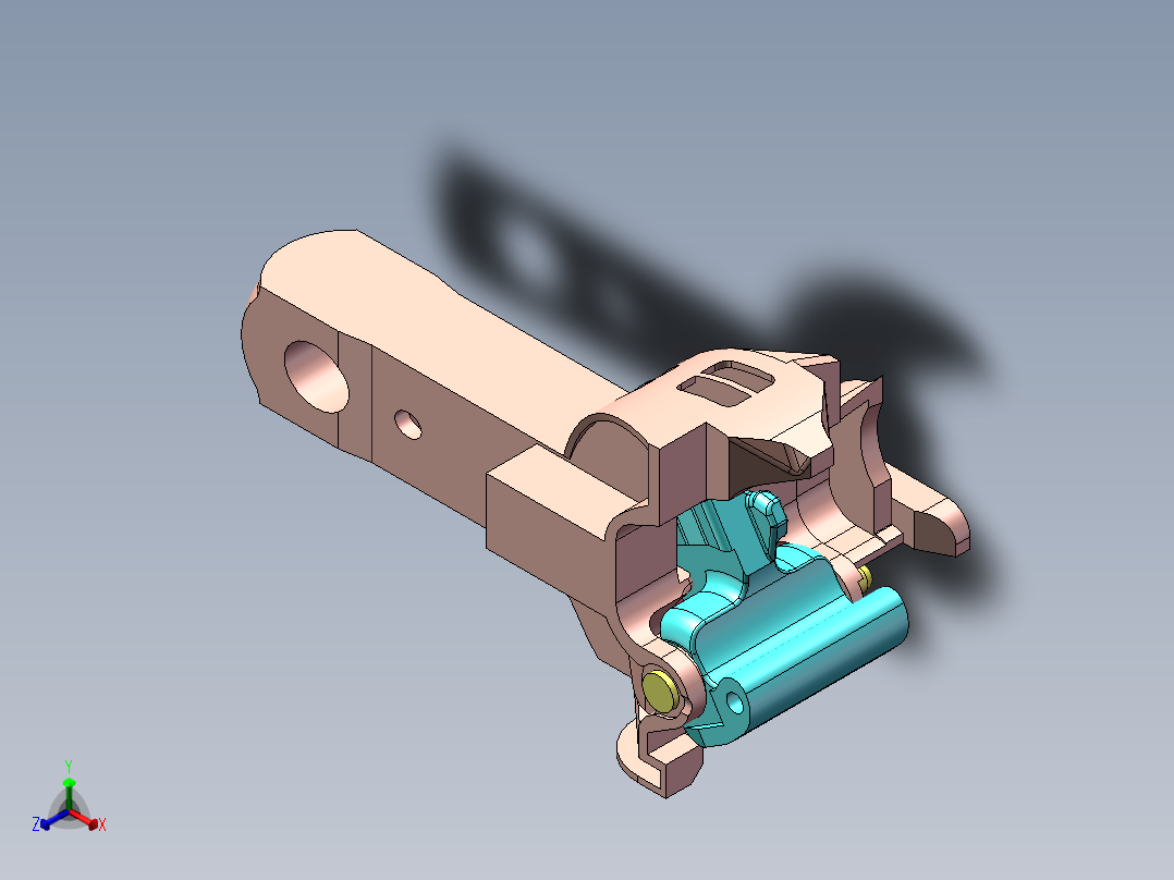 17型车钩钩头=1442927=800正等轴测图