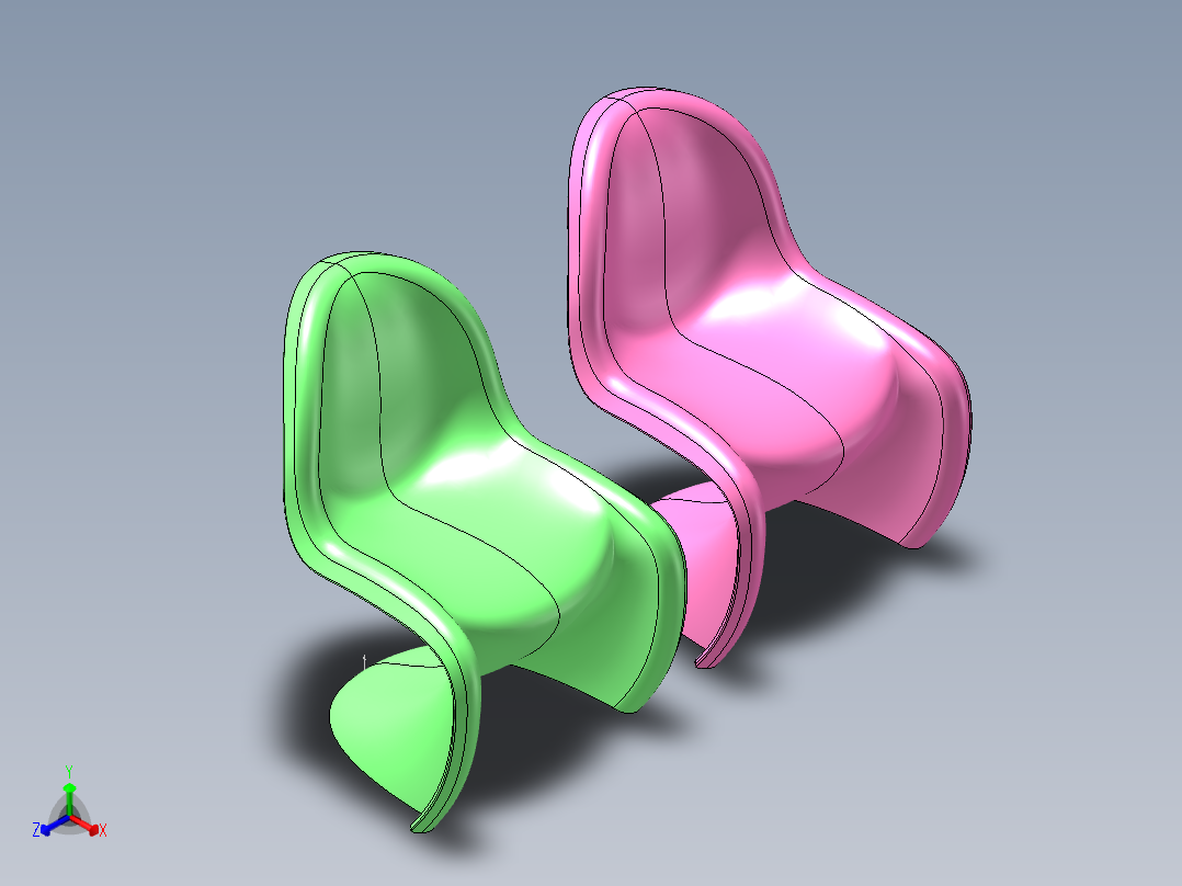 潘顿椅Panton chair正等轴测图