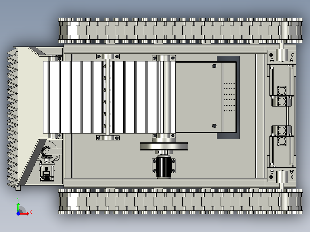 自走式超窄型大豆联合收割机前视图