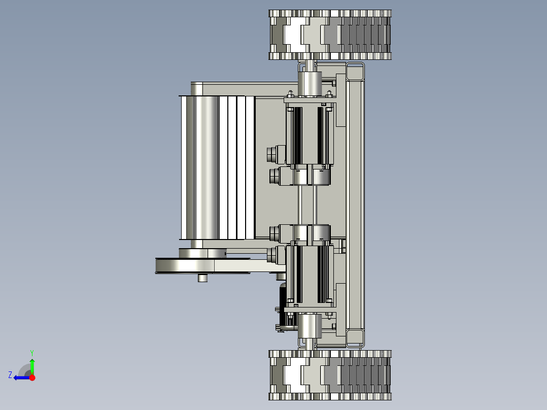 自走式超窄型大豆联合收割机右视图