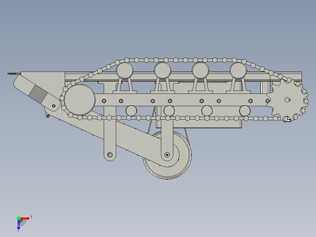 自走式超窄型大豆联合收割机俯视图