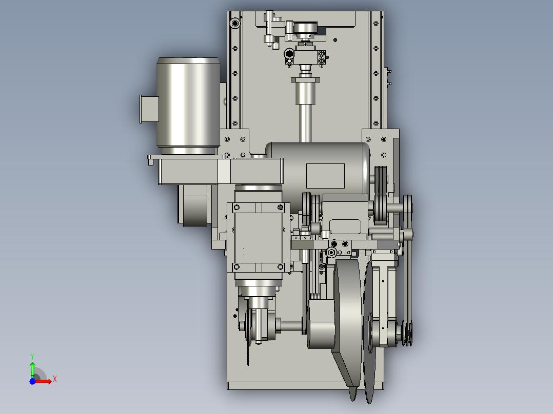 切割钻孔组件前视图