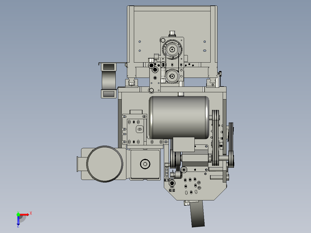 切割钻孔组件俯视图