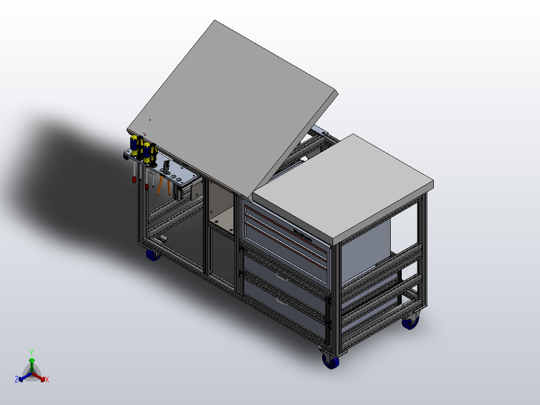 工作台正等轴测图
