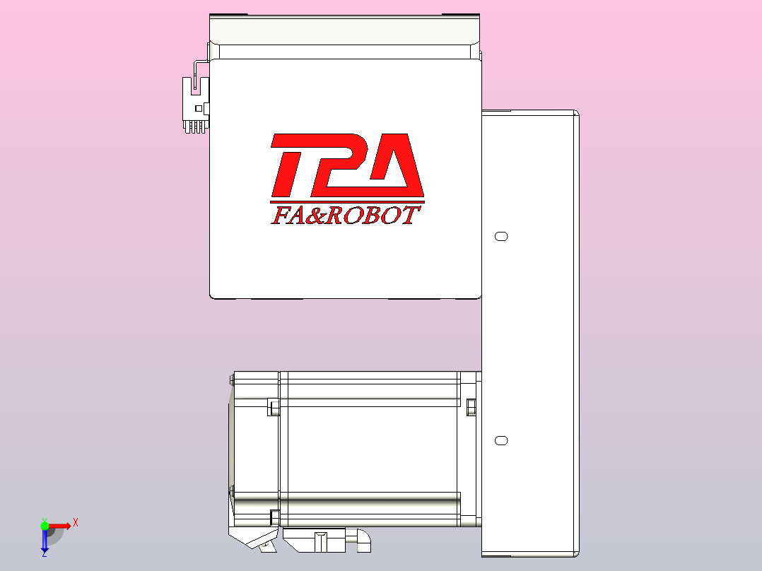 伺服电机集成皮带传动直线执行器TPA-OCB-140-256-L3350-LP-P75-N3俯视图