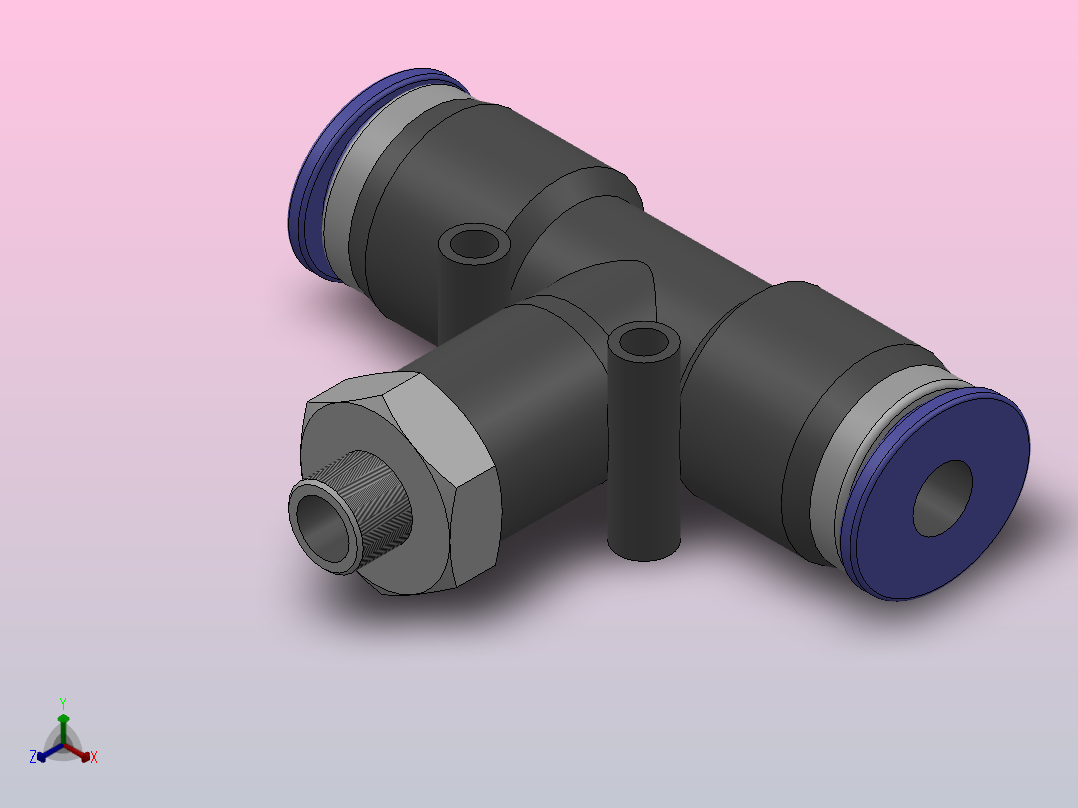 PB 螺纹正三通[PB04-M5]主视图