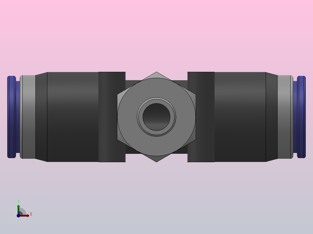 PB 螺纹正三通[PB04-M5]前视图