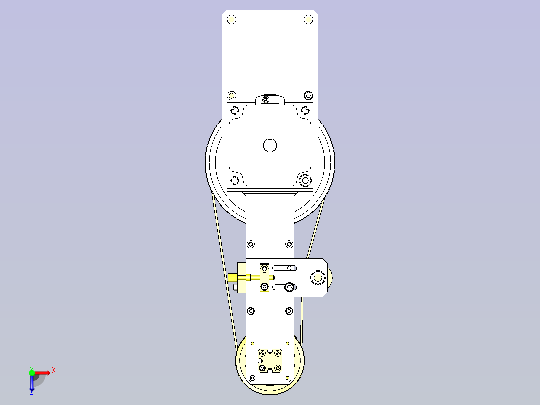 一种工件反转转移机构3D图纸俯视图