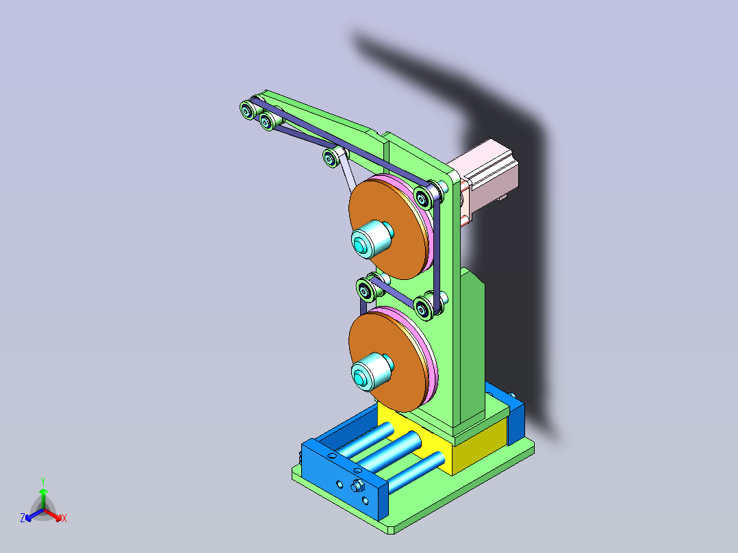 果苹手机产品涂UV胶机器3D图纸主视图