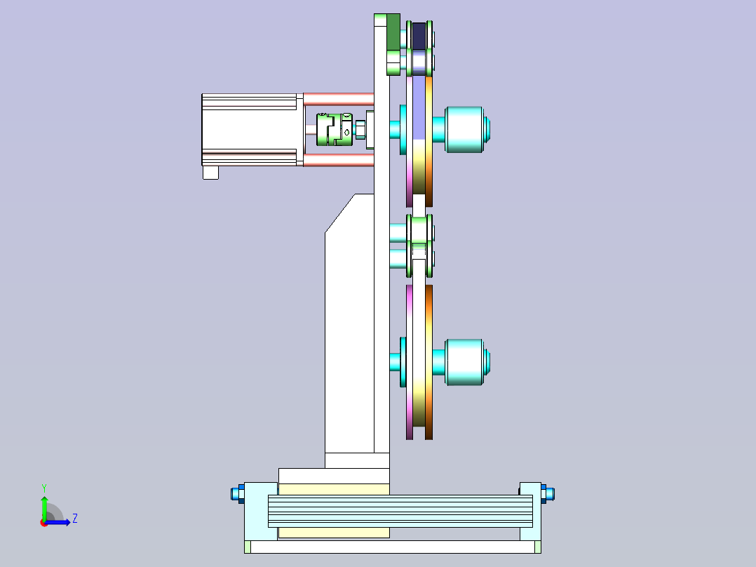 果苹手机产品涂UV胶机器3D图纸左视图