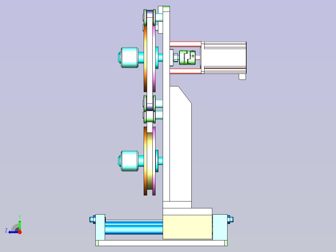 果苹手机产品涂UV胶机器3D图纸右视图