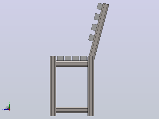 长椅的3D模型右视缩略图