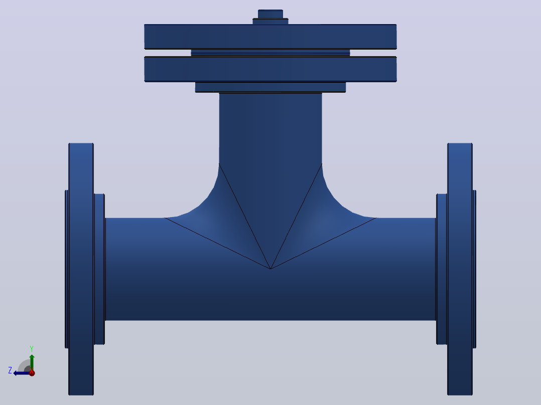 ST34型直流式法兰连接T型过滤器[ST34C-DN50(PN10，25)]右视图