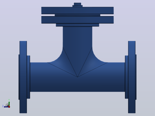 ST34型直流式法兰连接T型过滤器[ST34C-DN50(PN10，25)]右视缩略图