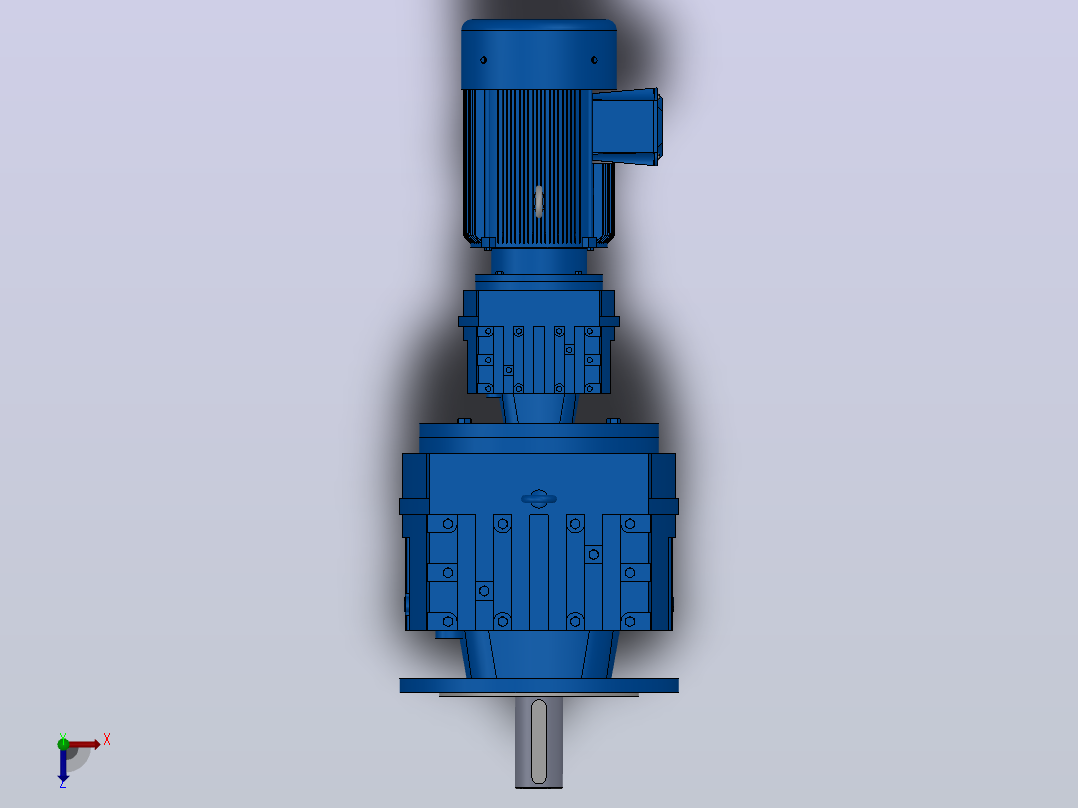 RF97R57法兰轴伸式组合型斜齿轮减速机RF97R57-Y1.5-4P-90L-M1-0°-Φ350俯视图